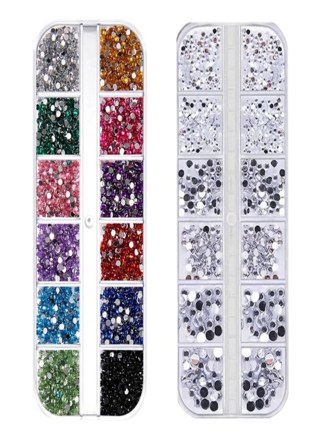 IVICOO Rhinestones for Bedazzling,Bedazzling Kit with Rhinestones,2800pcs Silver Clear Multicolour Rhinestone for DIY,Clothing,Nail Art - Image 1